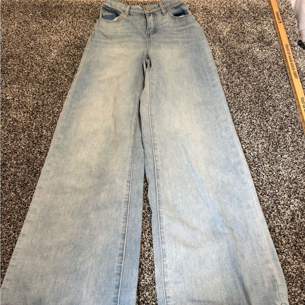 SO Light Wash Flare Jeans 0/24 super high rise wide leg